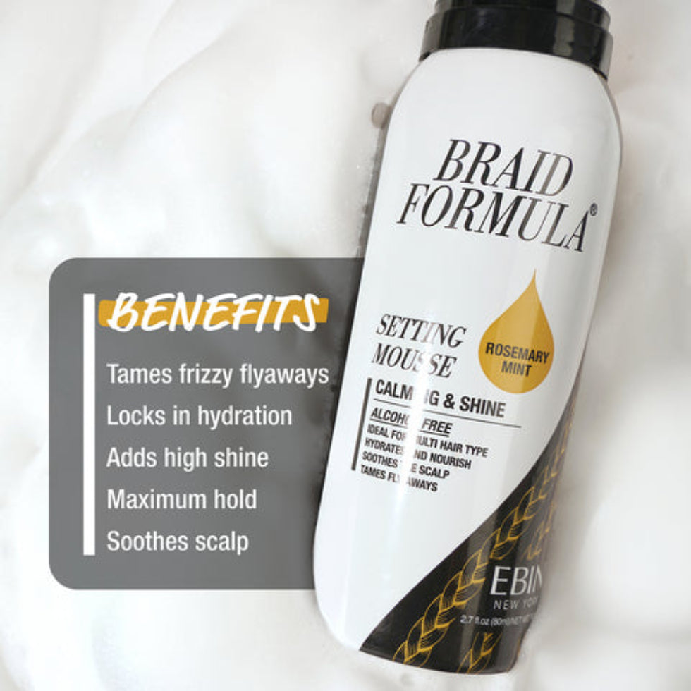 EBIN Braid Formula Setting Mousse Rosemary Mint 80ml calming and shine for braids