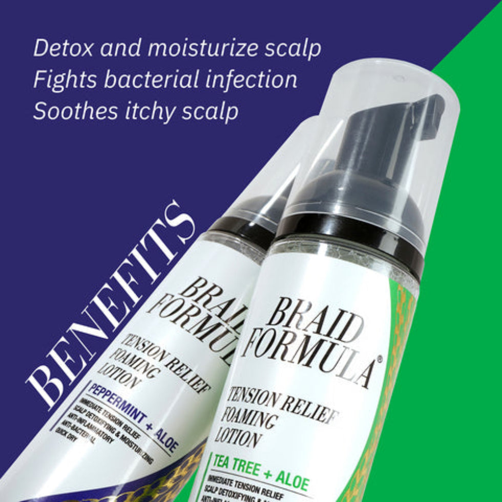 EBIN Braid Formula Tension Relief Foaming Lotion 250ml peppermint and aloe