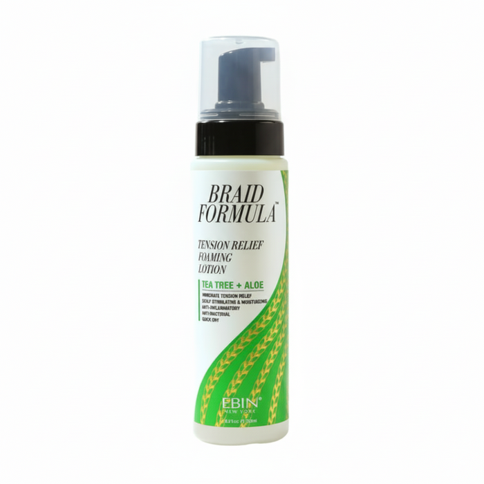 Ebin Braid Formula Tension Relief Foaming Lotion 250ml | Tea Tree & Aloe Vera Scalp Care