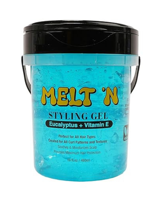 EBIN MeltN Styling Gel 946ml with eucalyptus oil and vitamin E strong hold