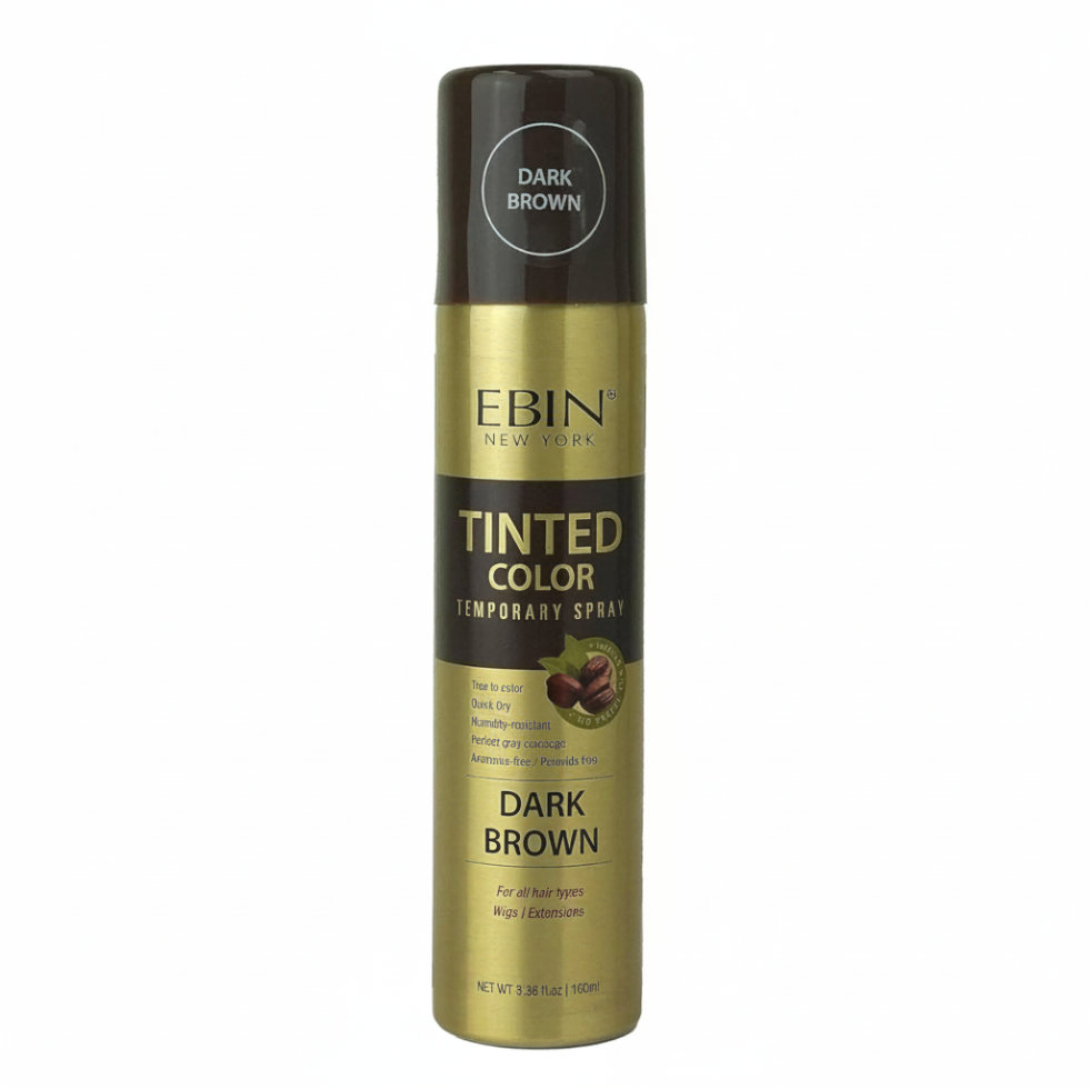 ebin tinted color temporary spray dark brown 100ml washable brown hair color spray for natural styling and root touch up look