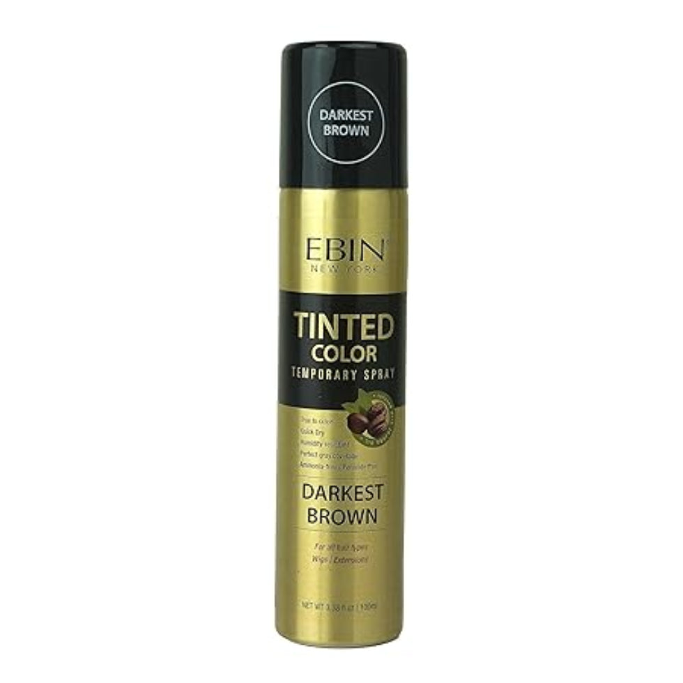 ebin tinted color temporary spray darkest brown 100ml washable brown hair color spray for root touch up and natural styling look