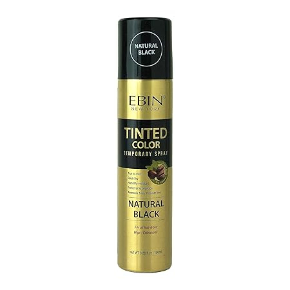 ebin tinted color temporary spray natural black 100ml washable black hair color spray for sleek styling and gray touch up look
