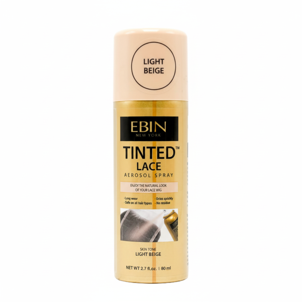 EBIN Tinted Lace Aerosol Spray 80ml | Medium, Dark, Light & Cool Deep Brown – Natural Wig Tint