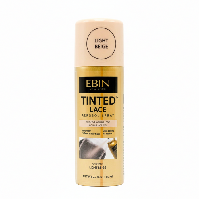 EBIN Tinted Lace Aerosol Spray 80ml | Medium, Dark, Light & Cool Deep Brown – Natural Wig Tint