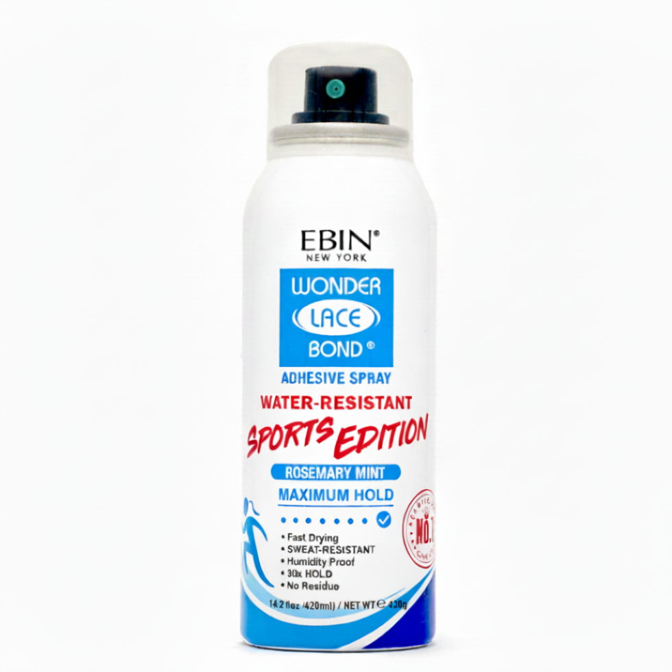 EBIN Wonder Lace Bond adhesive spray sports edition maximum hold sweat resistant wig spray