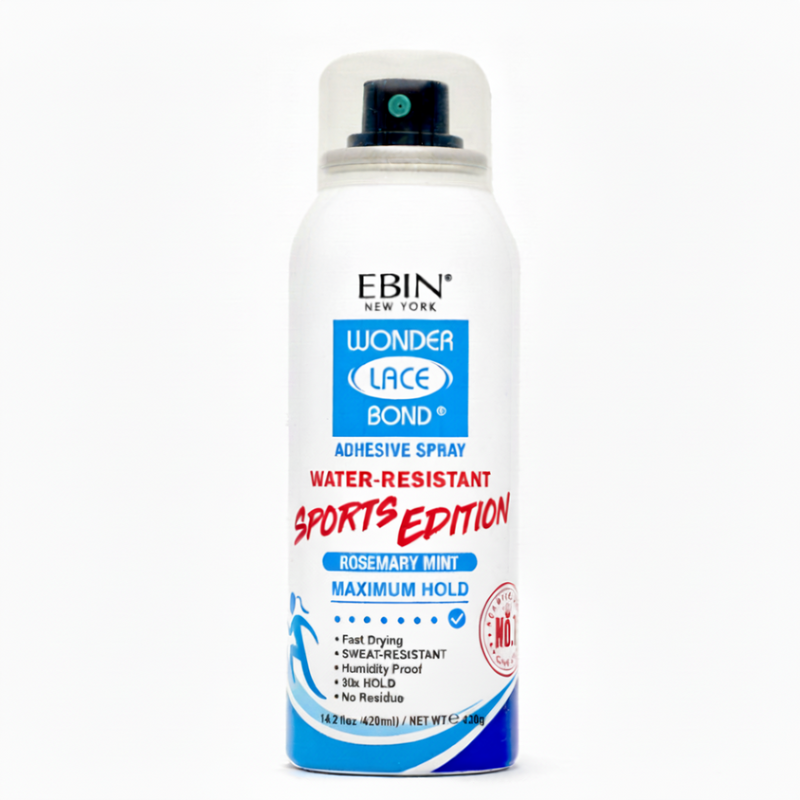 EBIN Wonder Lace Bond adhesive spray sports edition maximum hold sweat resistant wig spray
