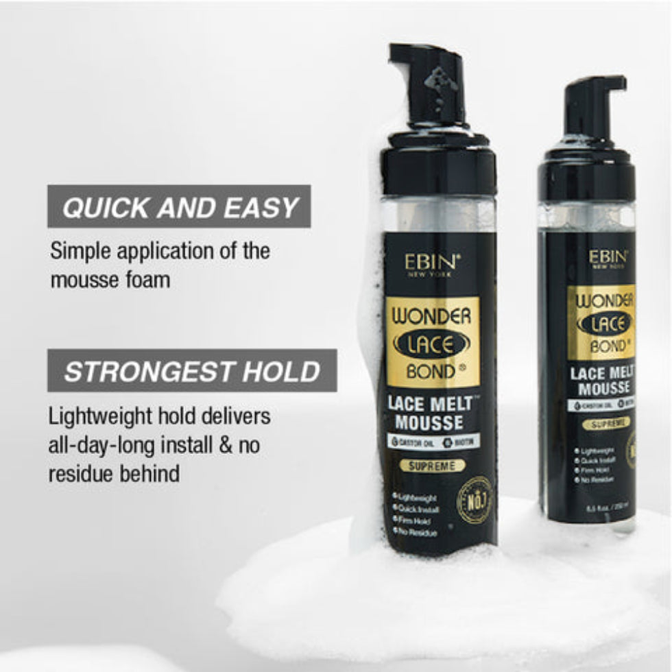 EBIN Wonder Lace Bond Lace Melt Mousse 250ml secure and nourish your wig