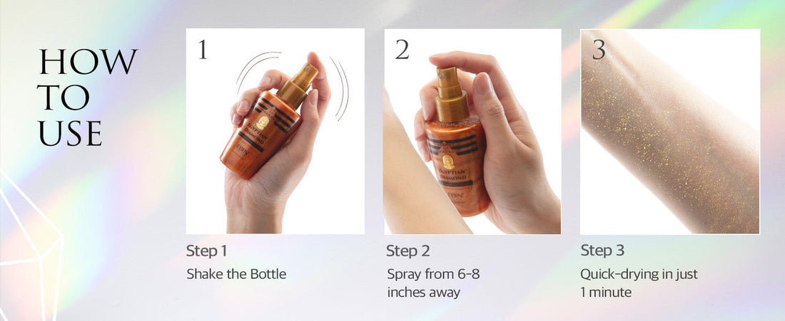 EBIN Secret of Pharaoh Hair & Body Glitter Mist 70ml | Rose Gold Diamond