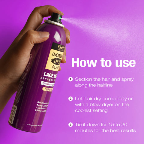 EBIN New York Lace Bond Lace Melt Spray with Vitamin E 6oz | All-Day Hold