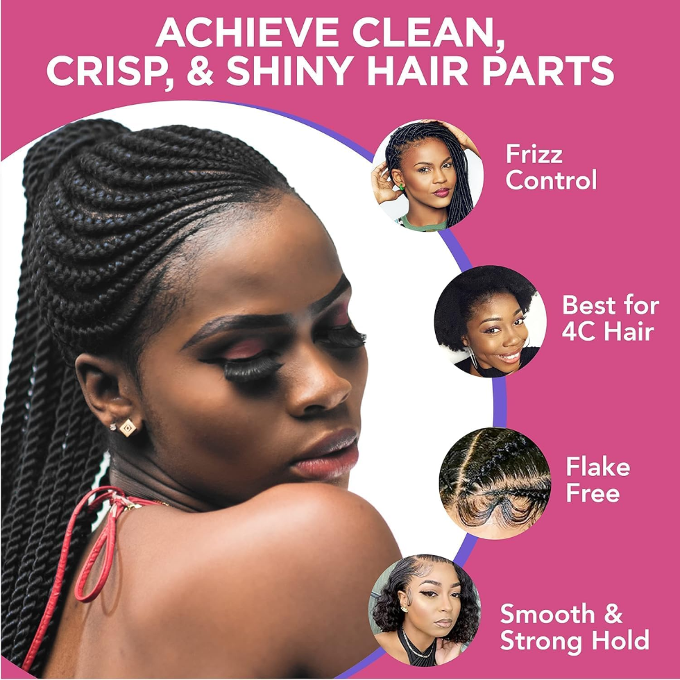 ESHA slick n slay apple castor oil gel 500ml ultra extreme hold braid locs and edge styling gel