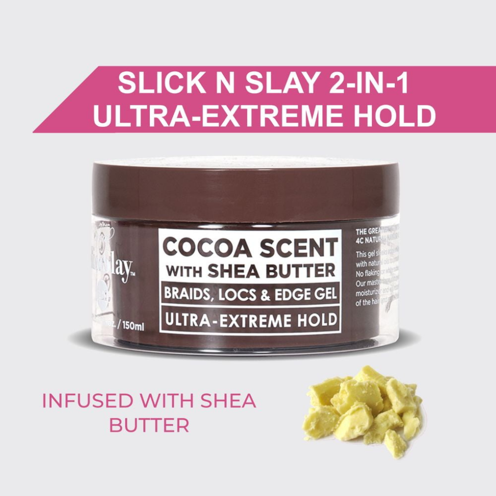 ESHA slick n slay cocoa shea butter gel 150ml ultra extreme hold braid locs and edge styling gel