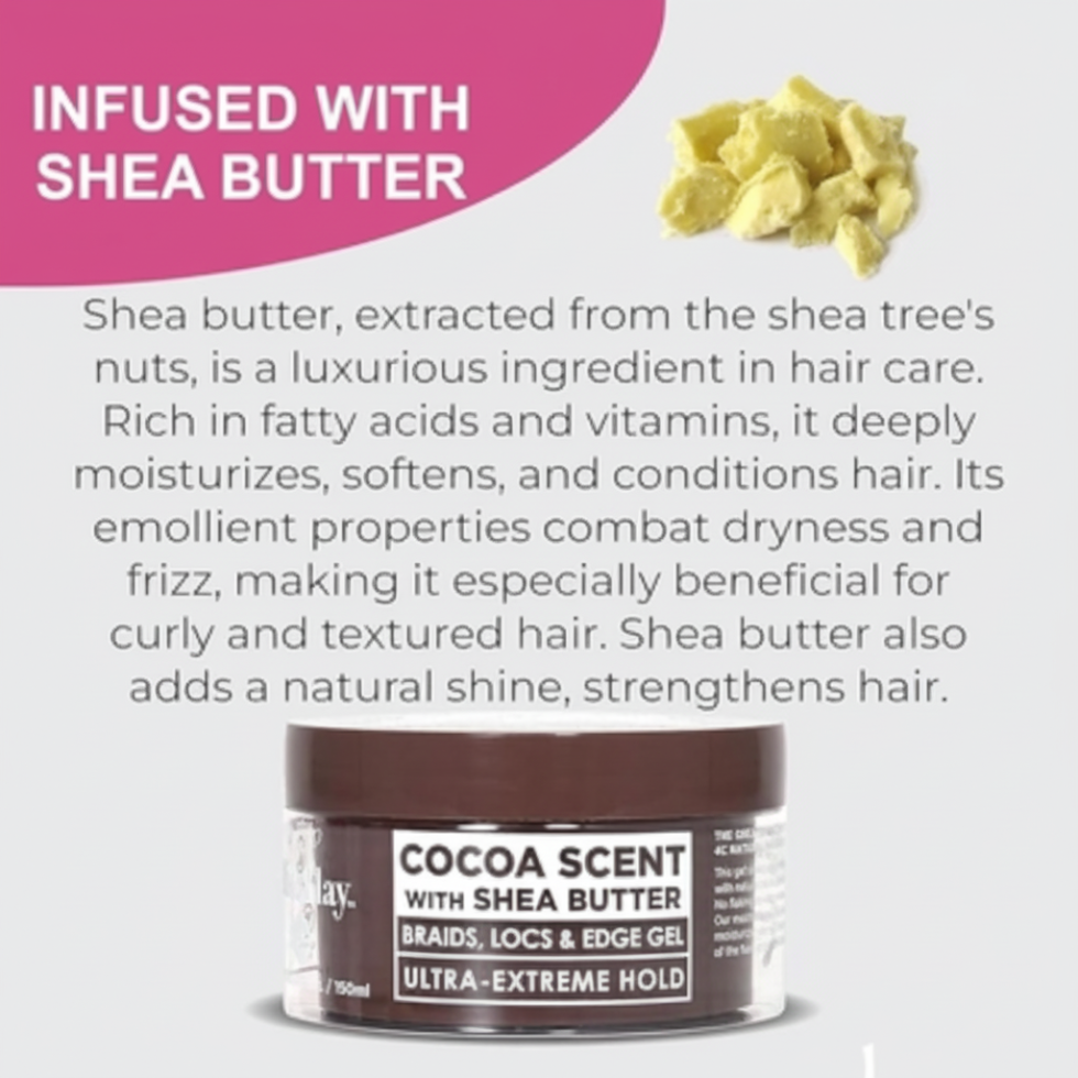 ESHA slick n slay cocoa shea butter gel 150ml ultra extreme hold braid locs and edge styling gel
