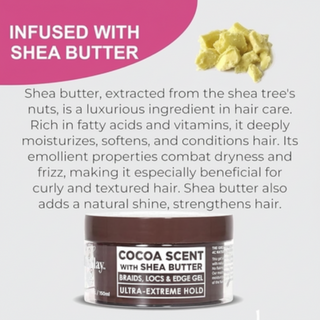 ESHA slick n slay cocoa shea butter gel 150ml ultra extreme hold braid locs and edge styling gel