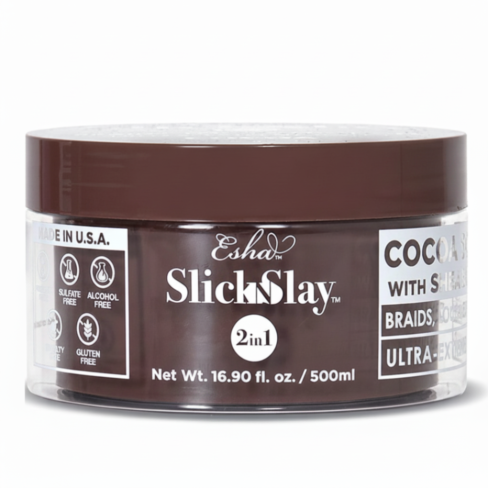 ESHA slick n slay cocoa shea butter gel 500ml ultra extreme hold braid locs and edge styling gel
