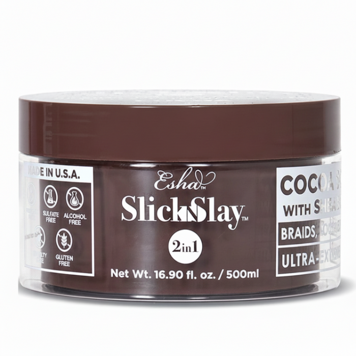 Esha Slick N Slay Cocoa Shea Butter Gel 500ml | Ultra Hold Braid Locs Edge Gel
