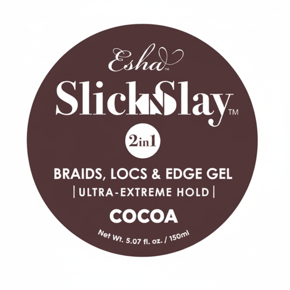ESHA slick n slay cocoa shea butter gel 500ml ultra extreme hold braid locs and edge styling gel