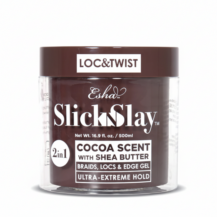 ESHA Slick N Slay Cocoa Shea Butter Gel 500ml | Ultra Extreme Hold Braids & Edges