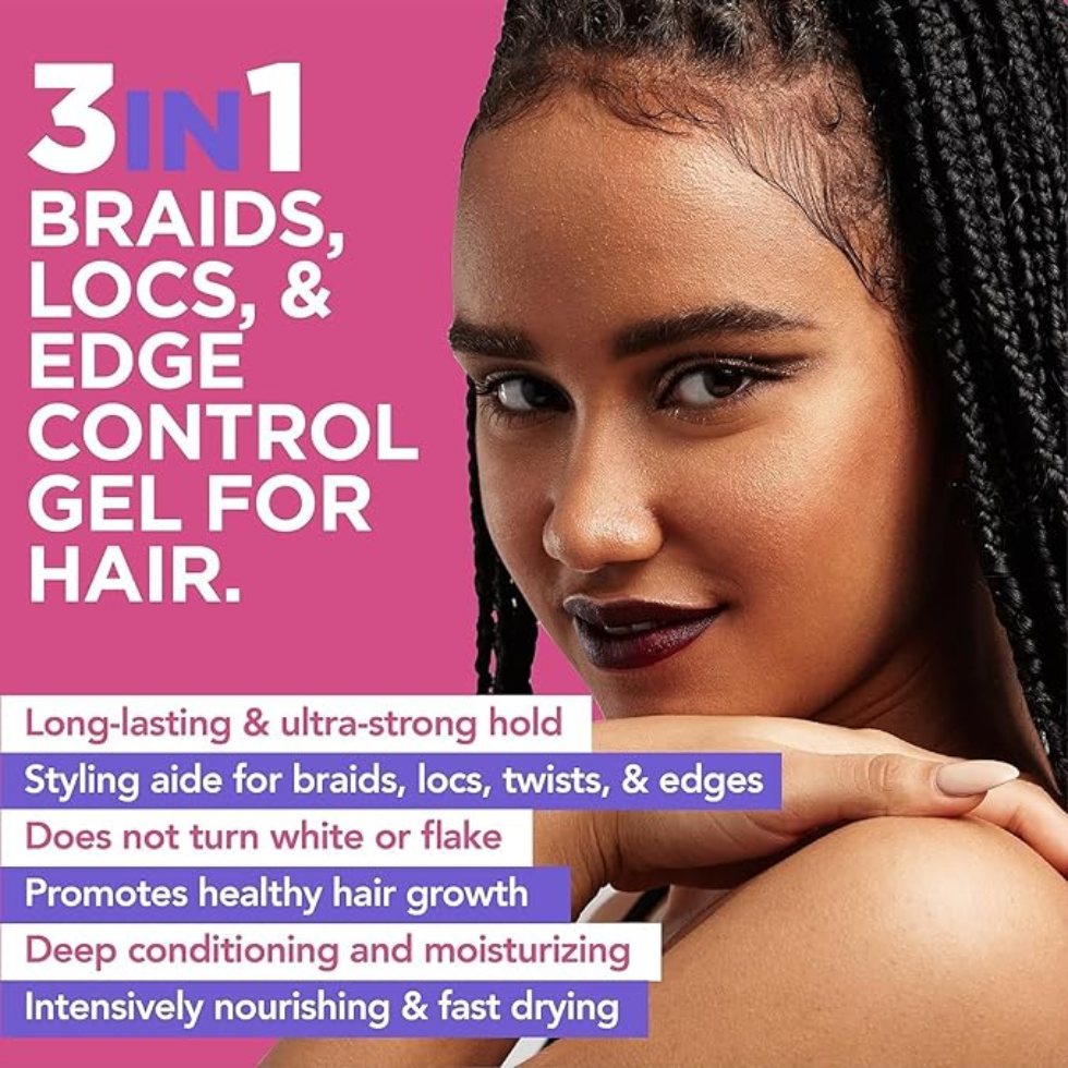 ESHA slick n slay melon jojoba oil gel 500ml ultra extreme hold braid locs and edge styling gel