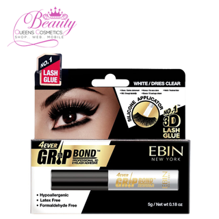 Ebin New York Grip Bond White Eyelash Adhesive | Strong, Safe, Long-Lasting Lash Glue