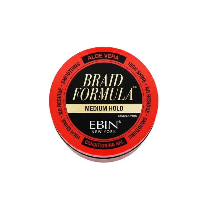 Ebin Braid Formula Lock 'n Pomade Conditioning Gel Medium Hold 180ml | High-Shine Smoothing Wax