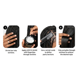 Ebin Braid Formula Lock n Shine extreme firm hold braiding gel 236ml tub for sleek parting