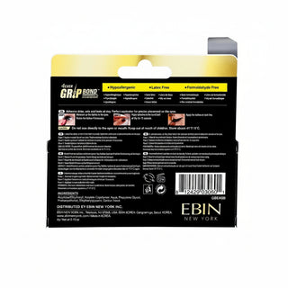 Ebin Grip Bond latex-free eyelash adhesive black 0.18oz bottle with dark drying formula