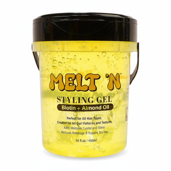 Ebin Melt'n Styling Gel Almond Oil + Biotin 480ml | High-Hold Smooth Edge Gel