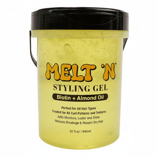 Ebin Melt'n styling gel almond oil and biotin 946ml high hold large tub for hair edges