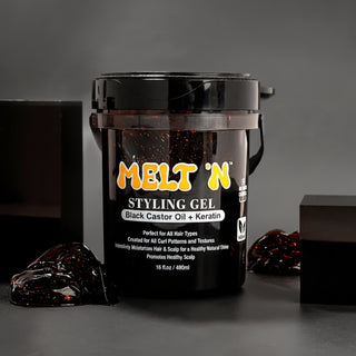 Ebin Melt'n styling gel black castor oil and keratin 480ml high hold tub for smoothing hair edges