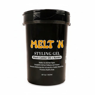 Ebin Melt'n styling gel black castor oil and keratin 2423ml extra large tub for smoothing hair edges