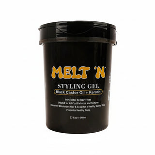 Ebin Melt'n styling gel black castor oil and keratin 946ml high hold tub for smoothing hair edges