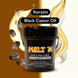 Ebin Melt'n styling gel black castor oil and keratin 946ml high hold tub for smoothing hair edges