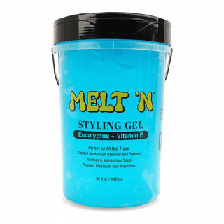Ebin Melt'n styling gel eucalyptus oil and vitamin e 2423ml high hold extra large tub for hair edges
