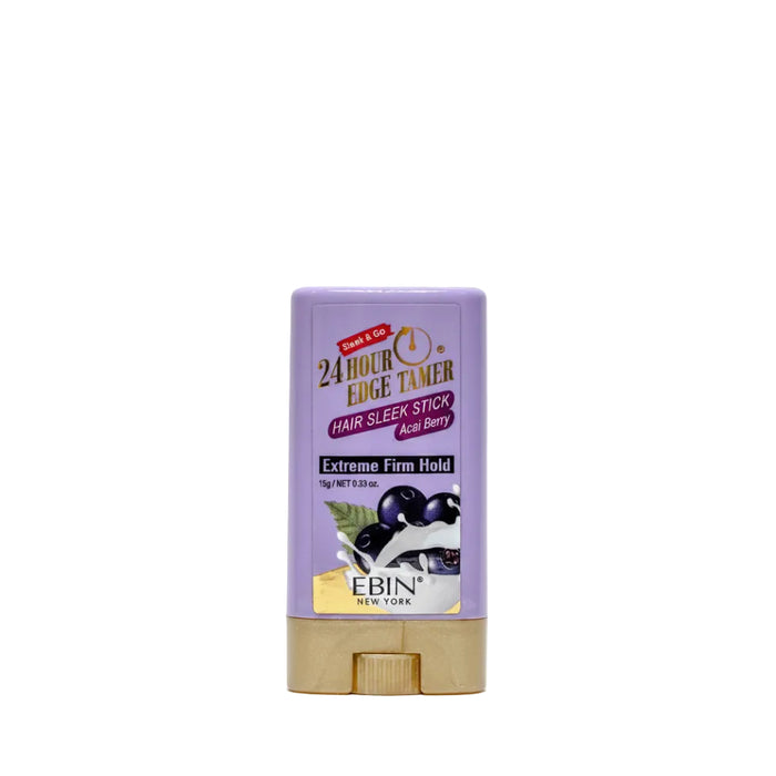 Ebin 24 hour edge tamer sleek hair wax stick acai berry 15g mini tube for smoothing flyaways