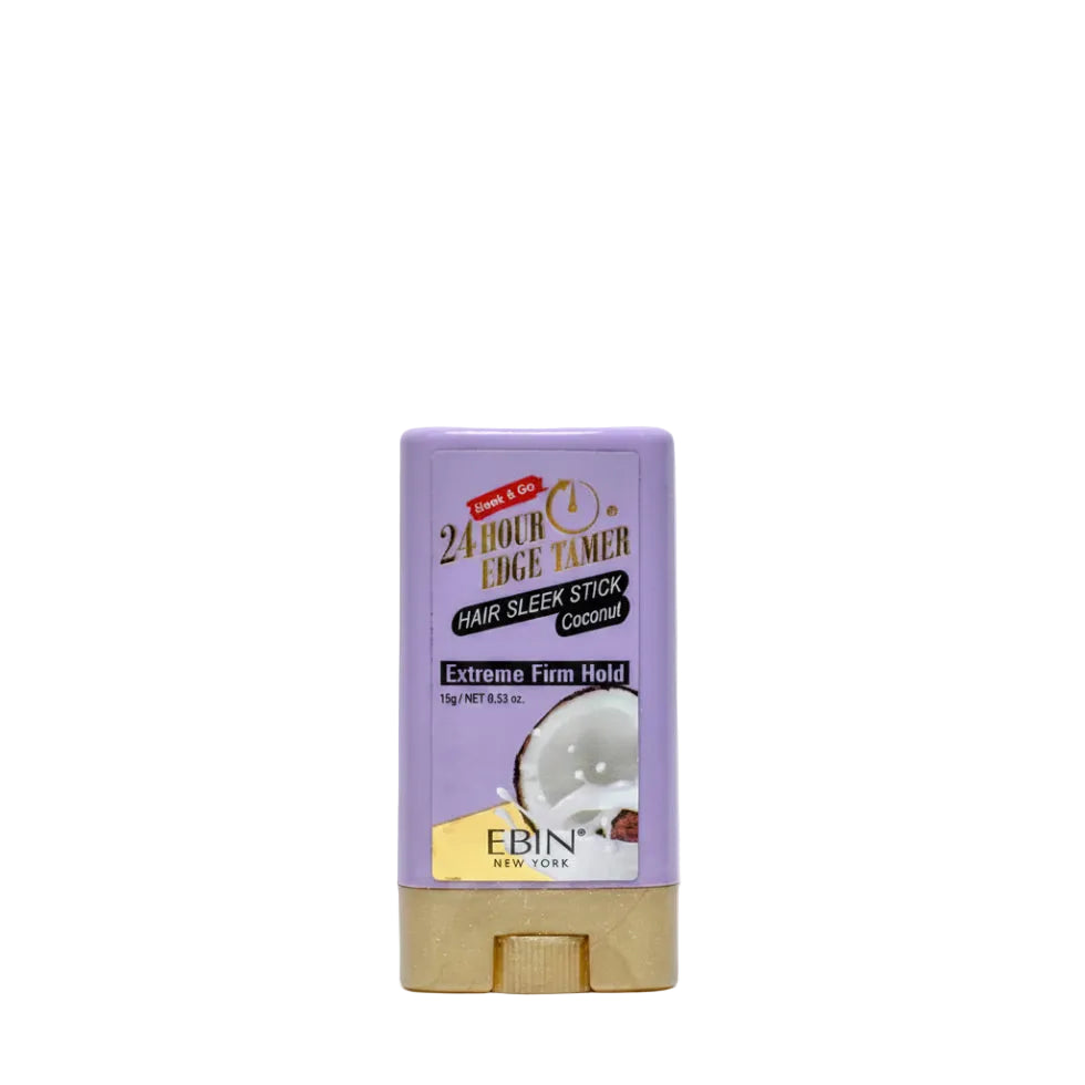 Ebin 24 hour edge tamer sleek hair wax stick coconut 15g mini push up tube for smoothing flyaways