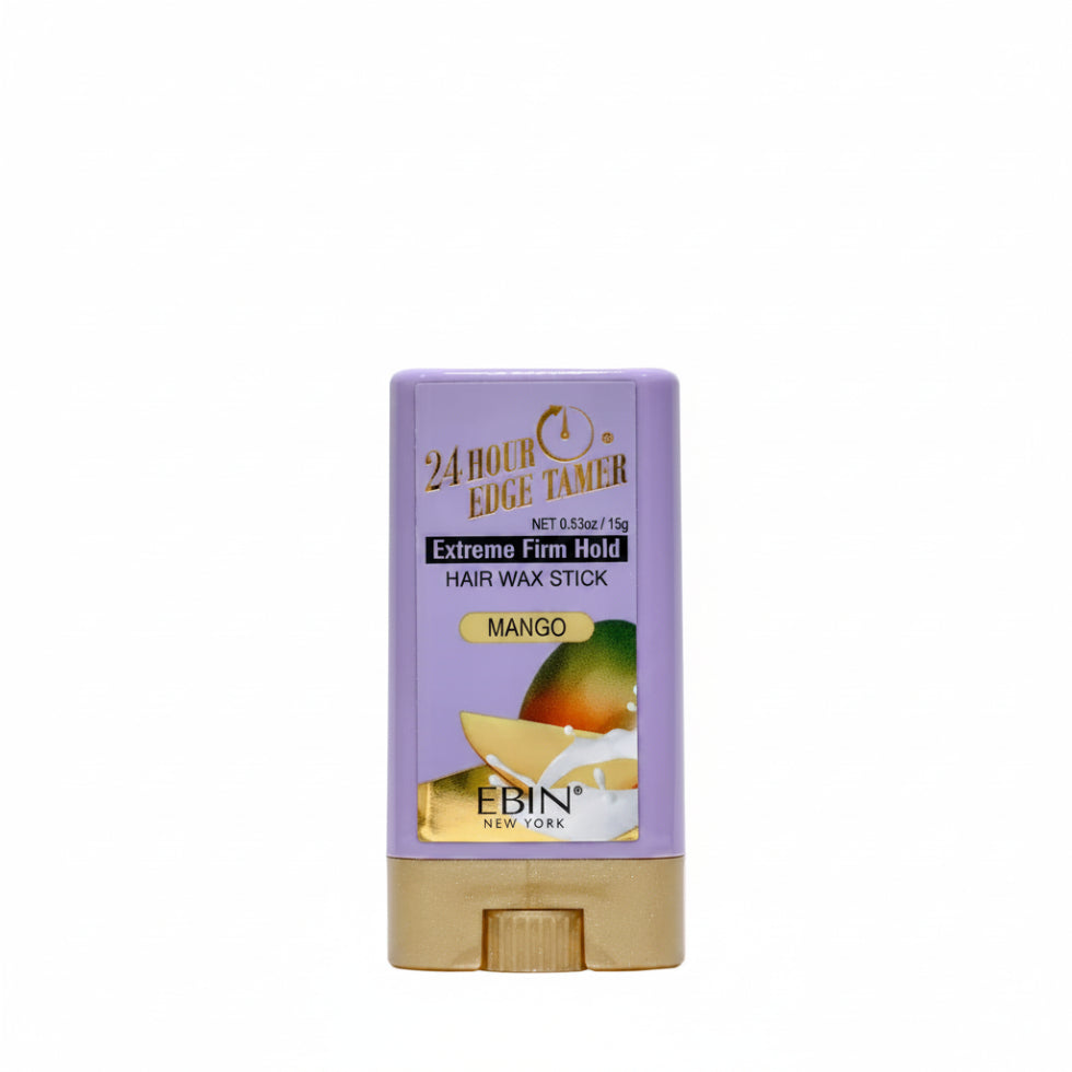 Ebin 24 hour edge tamer sleek hair wax stick mango 15g mini tube for smoothing flyaways