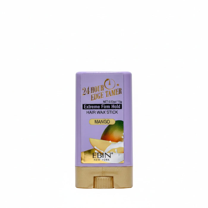 Ebin 24 hour edge tamer sleek hair wax stick mango 15g mini tube for smoothing flyaways