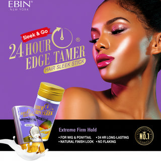 Ebin 24 hour edge tamer sleek hair wax stick original 75g push up tube for smoothing flyaways