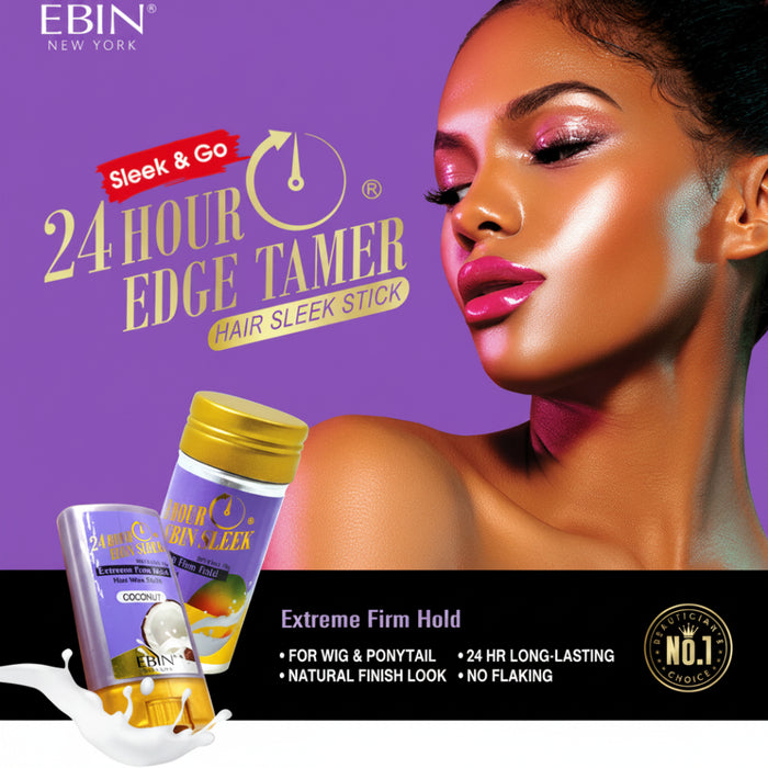 Ebin New York 24 Hour Edge Tamer Sleek Hair Wax Stick Original 75g | Smoothing Control Stick