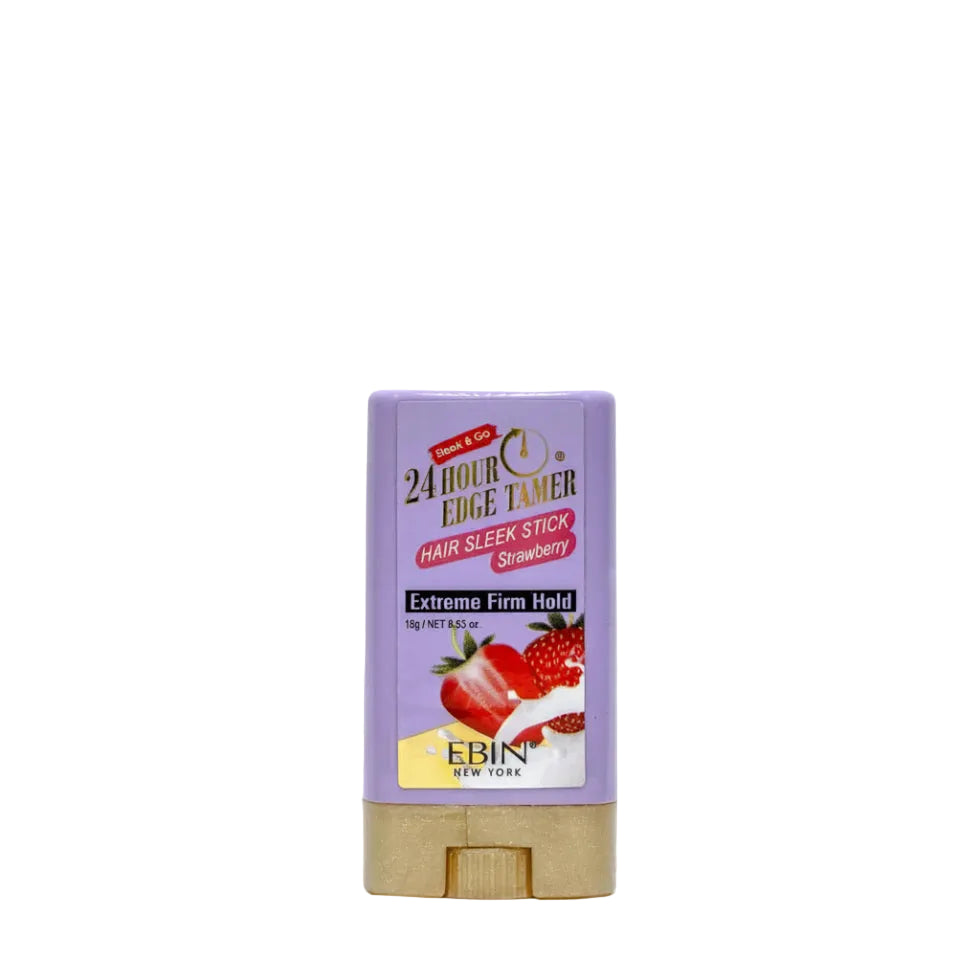 Ebin 24 hour edge tamer sleek hair wax stick strawberry 15g mini push up tube for smoothing flyawaysc