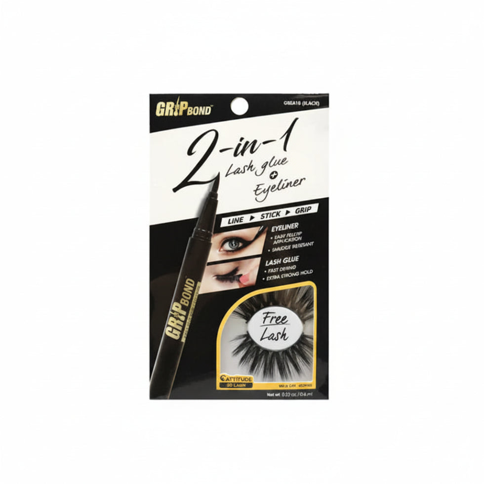 Ebin New York Grip Bond 2-in-1 eyeliner glue black lash adhesive liquid liner pen box