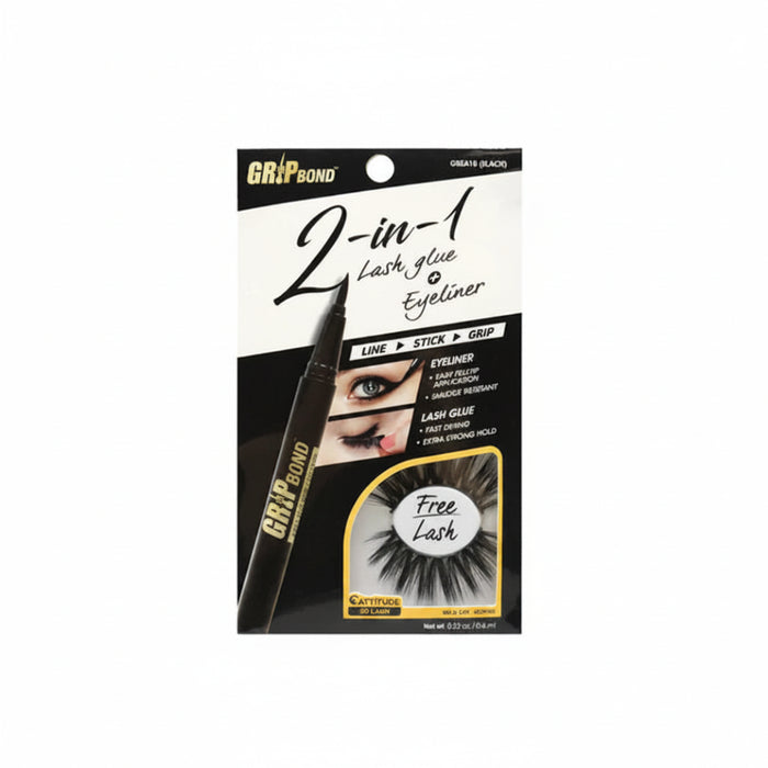 Ebin New York Grip Bond 2-in-1 eyeliner glue black lash adhesive liquid liner pen box