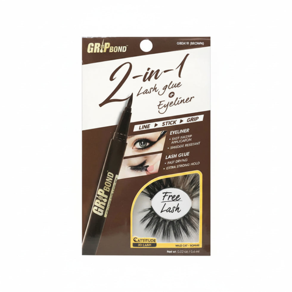 Ebin New York Grip Bond 2-in-1 eyeliner glue black lash adhesive liquid liner pen box