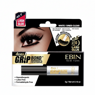 Ebin New York Grip Bond White Eyelash Adhesive 5g strong long lasting lash glue