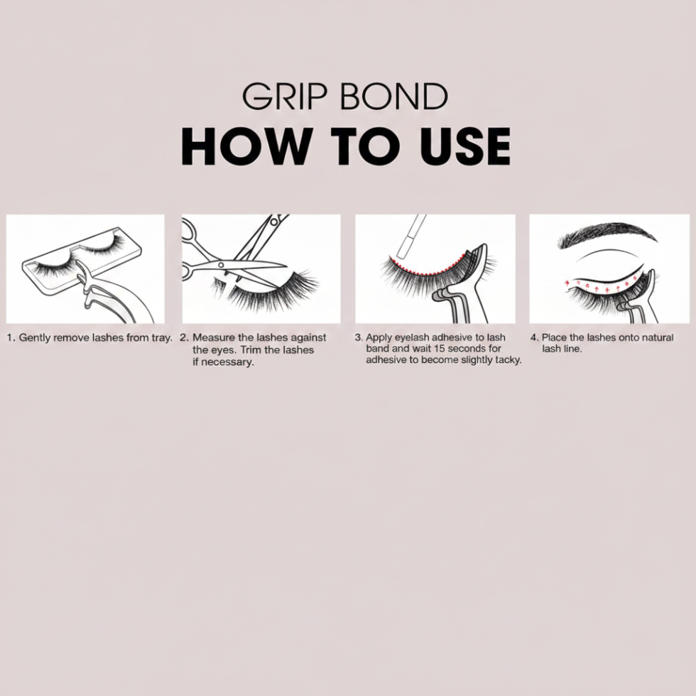 Ebin New York Grip Bond White Eyelash Adhesive 5g strong long lasting lash glue