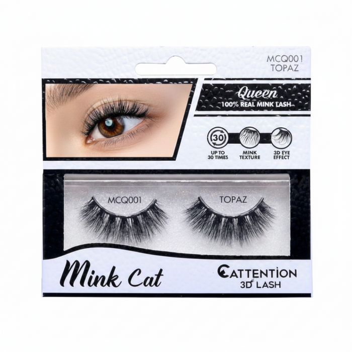 ebin new york mcq001 topaz 3d lashes cat queen luxury mink lashes reusable false eyelashes product