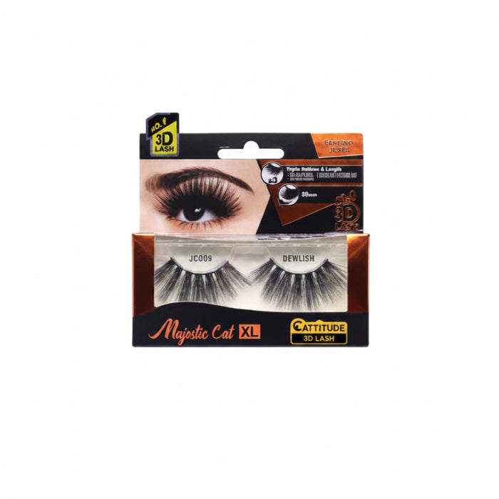 Ebin New York Majestic Cat XL 3D lashes multi-dimensional extra long volume strip eyelashes pack box