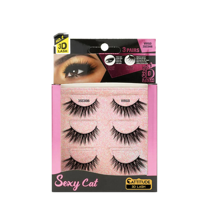 Ebin New York Majestic Cat XL 3D lashes multi-dimensional extra long volume strip eyelashes pack box