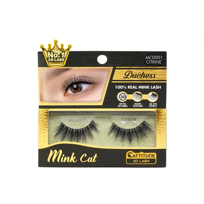 Ebin New York Mink Cat Duchess 3D lashes multi-layered flared volume strip eyelashes pack box